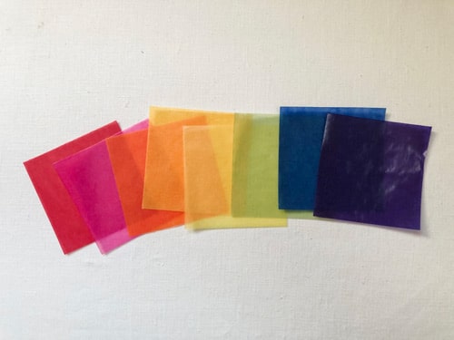 Kite Paper Cut Into Squares Arranged by Color