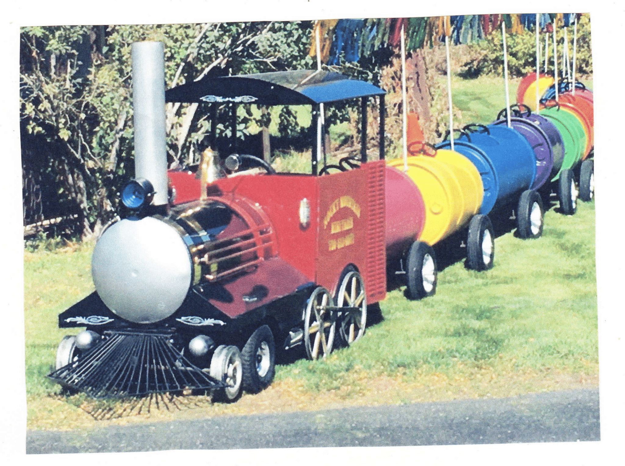 A Mini Train with Barrel Cars