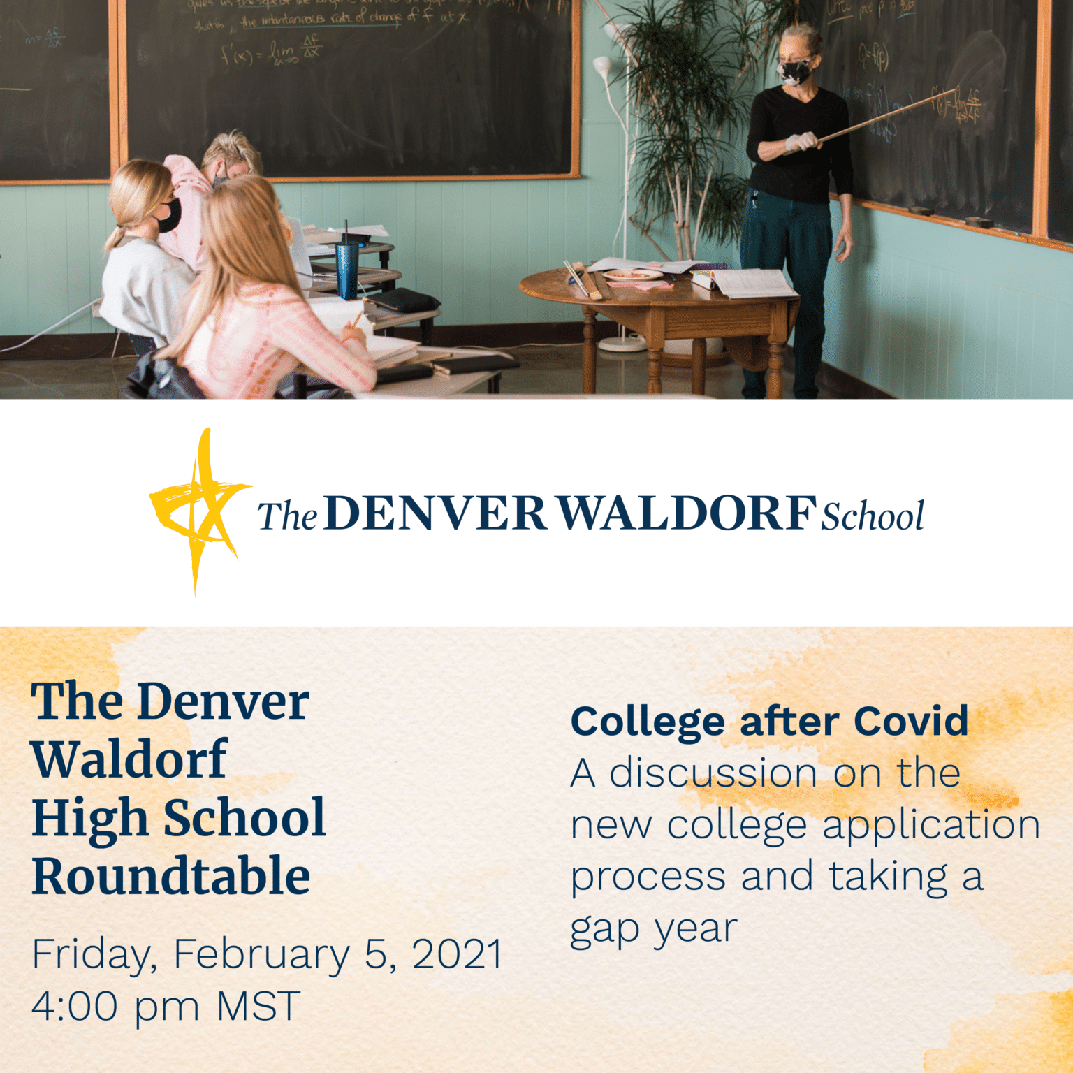 Denver Waldorf High School Roundtable College Admissions and Gap Year